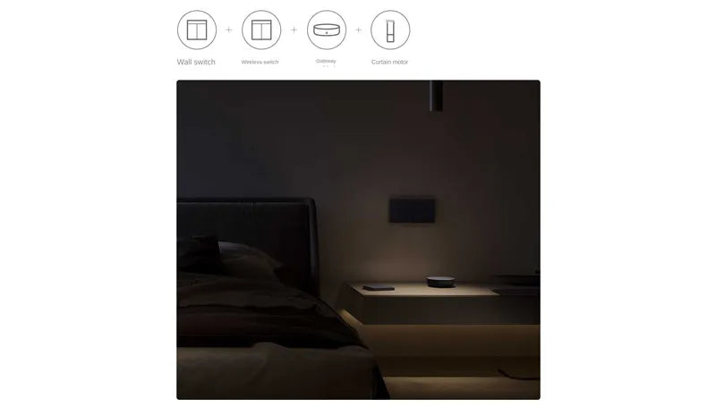 Aqara Smart Wall Switch H1M With Neutral Line Wireless Key Light Switch Zigbee Multiple Control Modes Smart Wall Light Switch