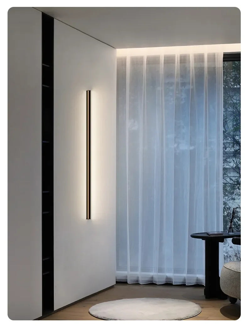 Modern Minimalist LED Wall Lamp Luxury Long Strip Light for Living Room Bedroom Bedside Ceiling Sofa Background Aisle Lighting
