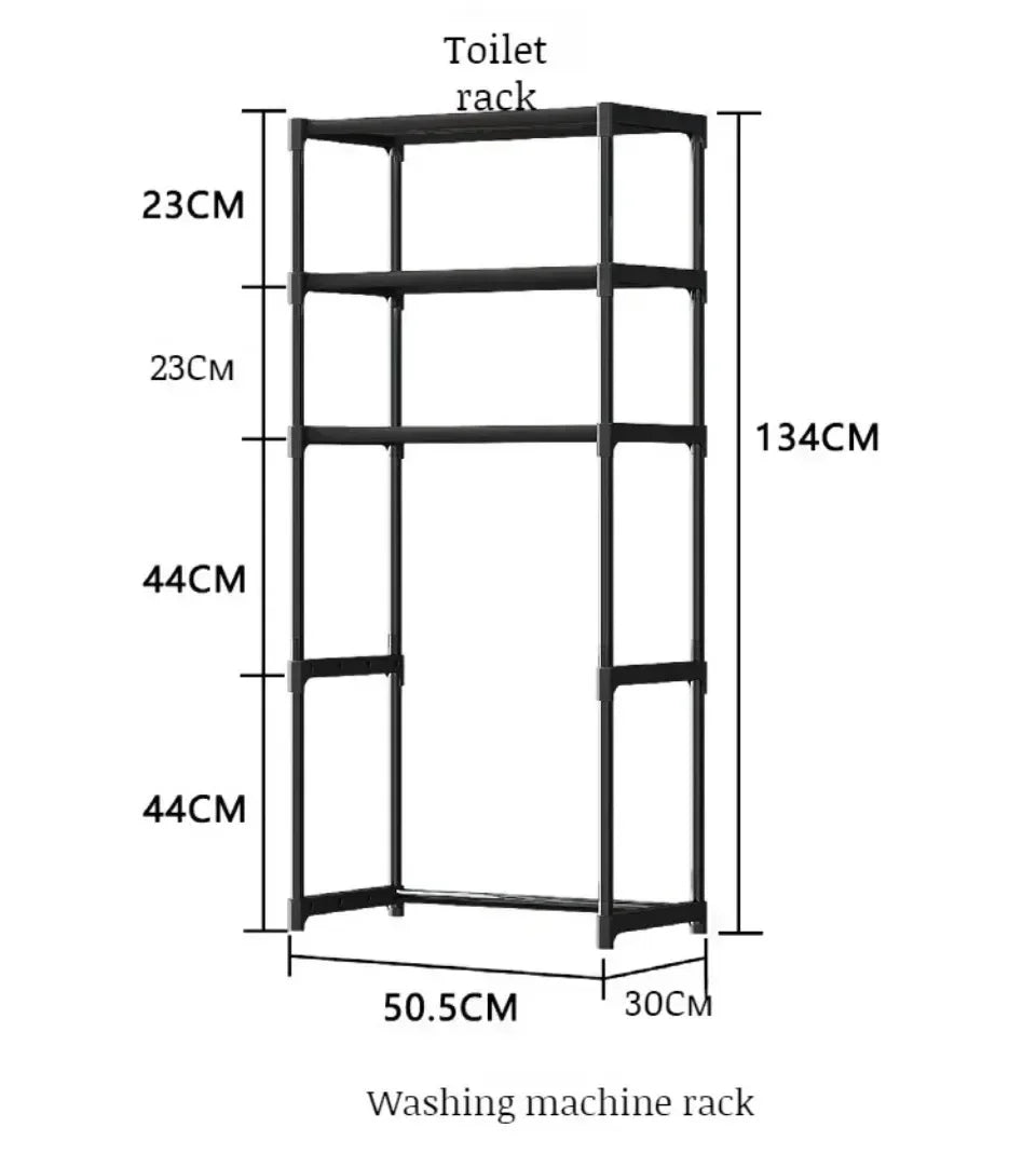 Washing Machine Shelf Multilayer Perforation-Free Shelf Space-saving Above The Toilet Toilet Storage Racks Floor Standing Holder