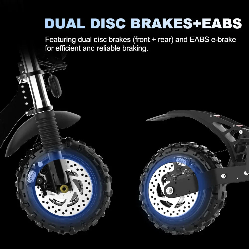 6000W High Power Dual Motor Electric Scooter Aluminum Alloy Folding Frame Off-Road Tire Dual Hydraulic Shock Adult E-Scooter