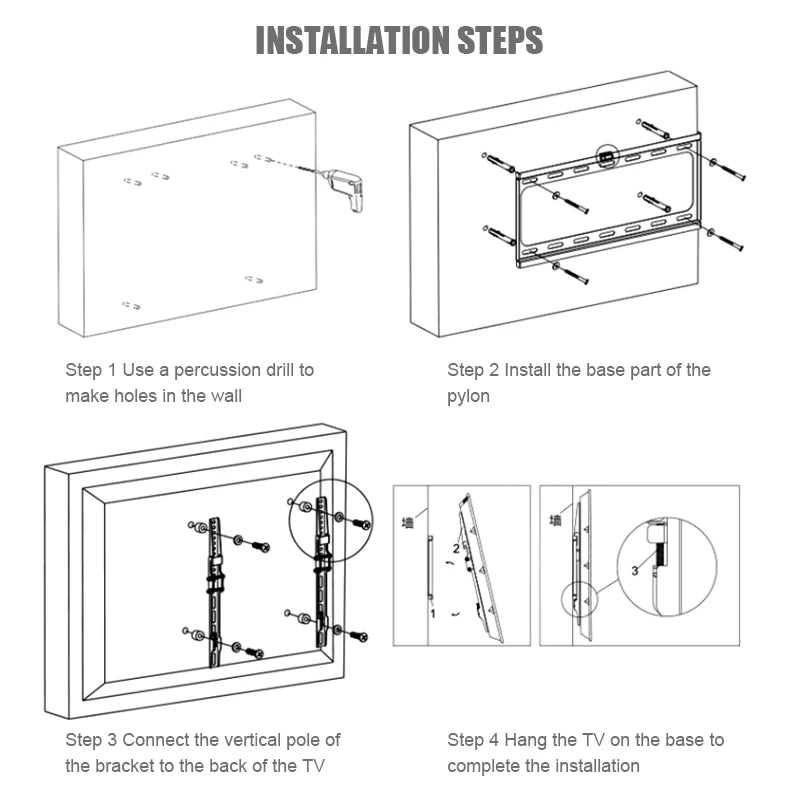 TV Stand TV Rack For 32-65 inch TV Universal TV Wall Mount Bracket Monitor Wall Support PC Screen Bracket Fixed Holder