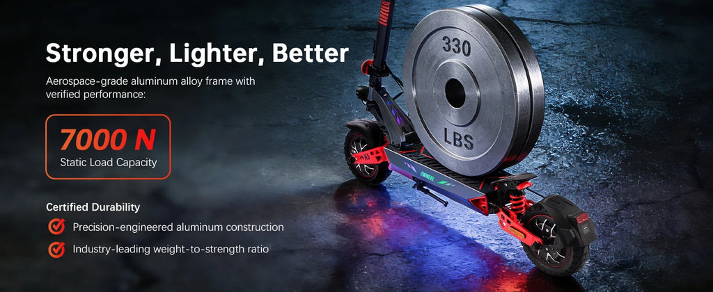 D3 Dual Motors Adult Electric Scooter 2400W Peak 39MPH Max Speed 48V20Ah Lithium Battery 50Miles Max Range 4 Riding Modes Smart APP Control Can Bluetooth Unlocking Dual Shock Absorption Oil Disc Brakes 10-inch Tubeless Tires