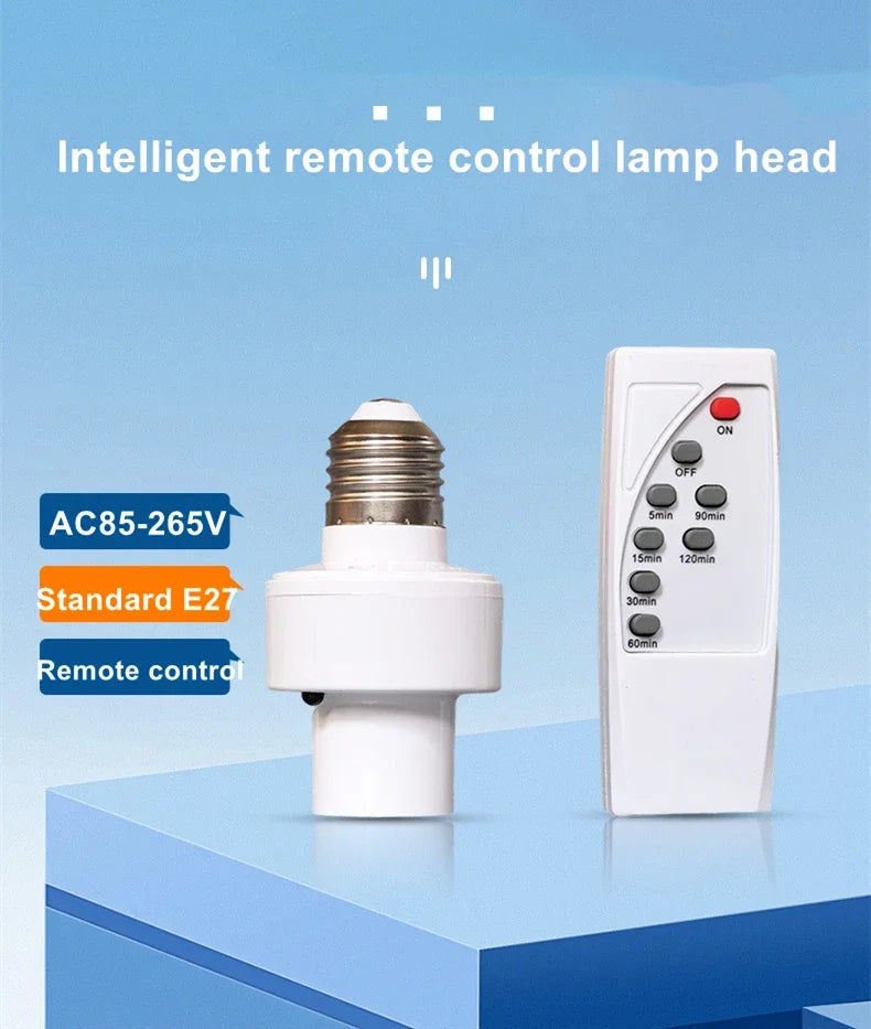 E27 Smart Lamp Holder Infrared Wireless Remote Control Timer Switch AC85-265V 220V 110V House Switch Baby Room Bedroom Switch
