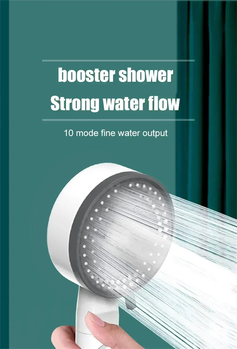 Bathing Showerhead Filtered Purify Water Filter One-Key on OFF Massage 10 Spray Modes High Pressure Shower Head Bath Accessory