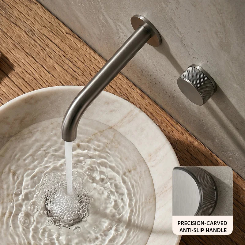 Wash Mixer Hot And Cold Water Wall Mounted Bathroom Basin Faucet Sink Tap Spout Bath Single Handle Ceramic Cartridge Crane