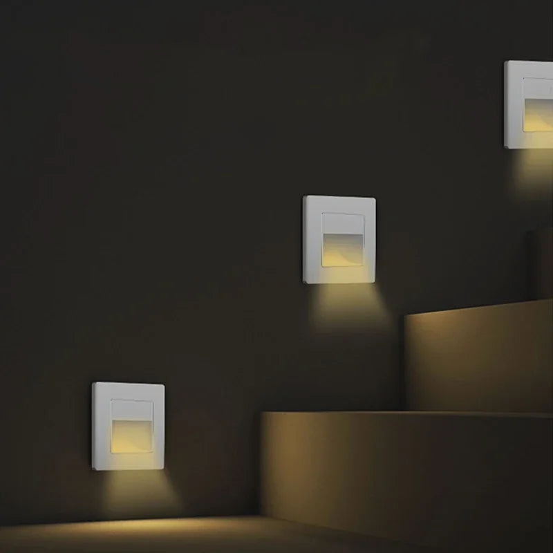LED Wall Light Switch Control Recessed Stair Light AC180-220V Step Light Corridor Lighting Indoor Wall Light