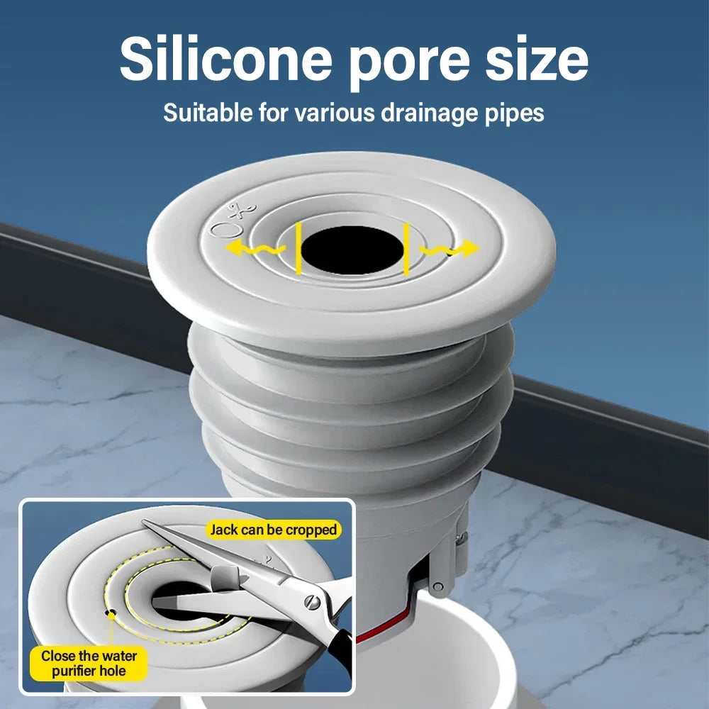 Sewer Trap Silicone Drain Pipe Seal Plug Kitchen Sink Sewer Plug Bathroom Accessories Siphon Tube Bathtub Home Drains Drainer