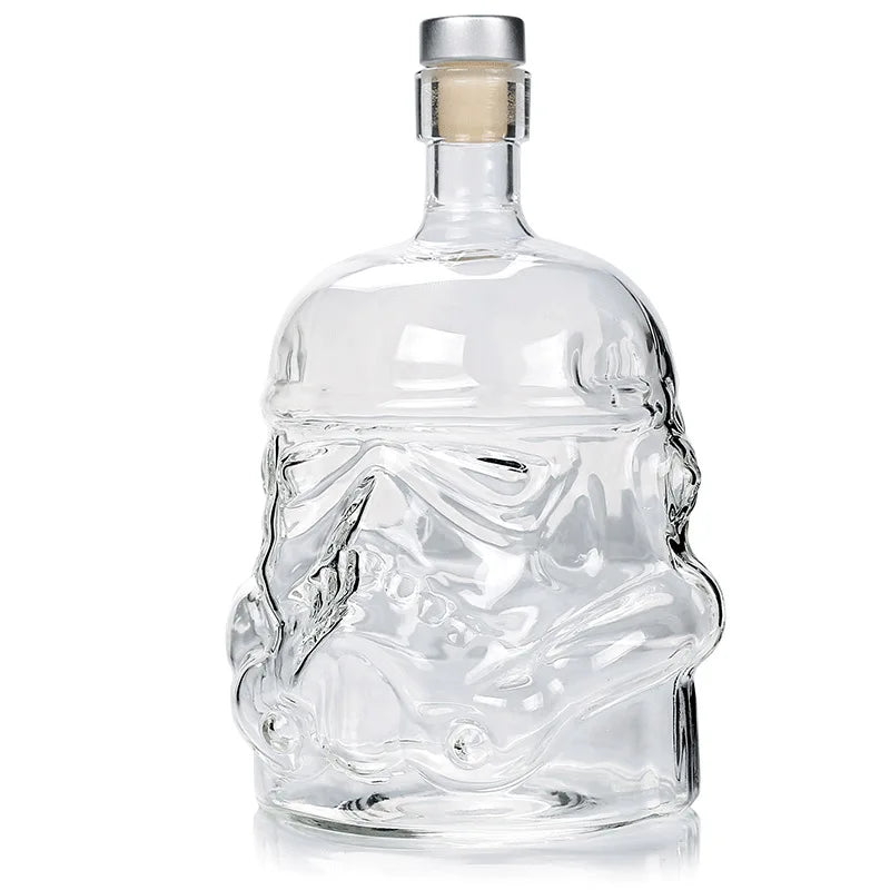 Glass Whiskey Decanter Transparent Creative Dispenser Flask Carafe for Wine Scotch Bourbon Vodka Gift Package for Men