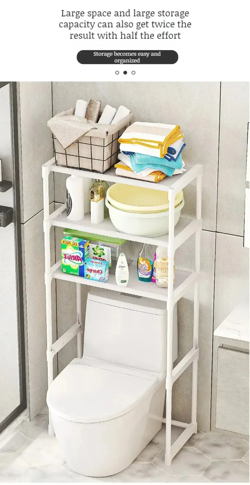 Washing Machine Shelf Multilayer Perforation-Free Shelf Space-saving Above The Toilet Toilet Storage Racks Floor Standing Holder