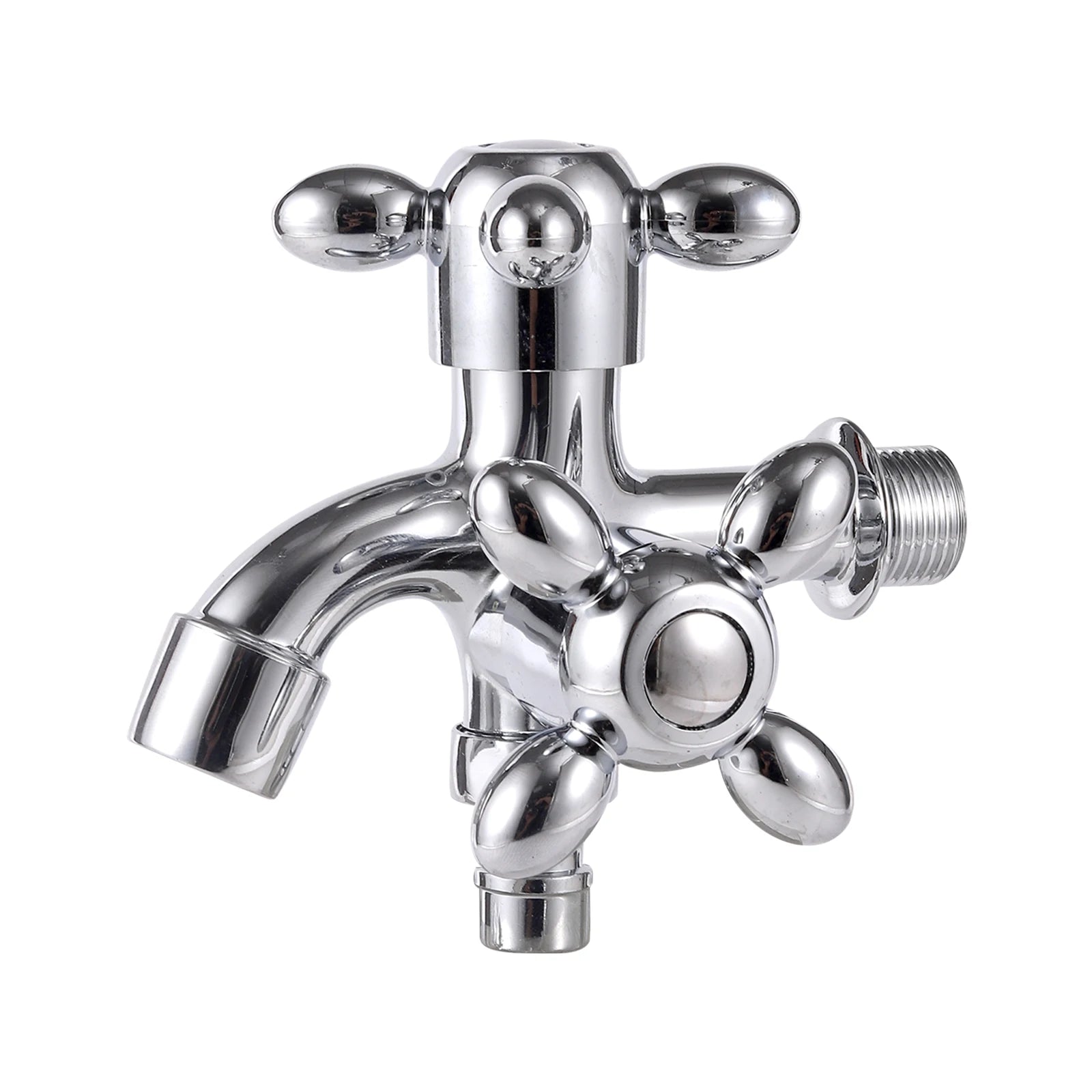 1/2" Dual Control Double Outlet Water Tap Universal Interface Plastic Faucet Home Tap Bathroom Hose Irrigation Quick Connector