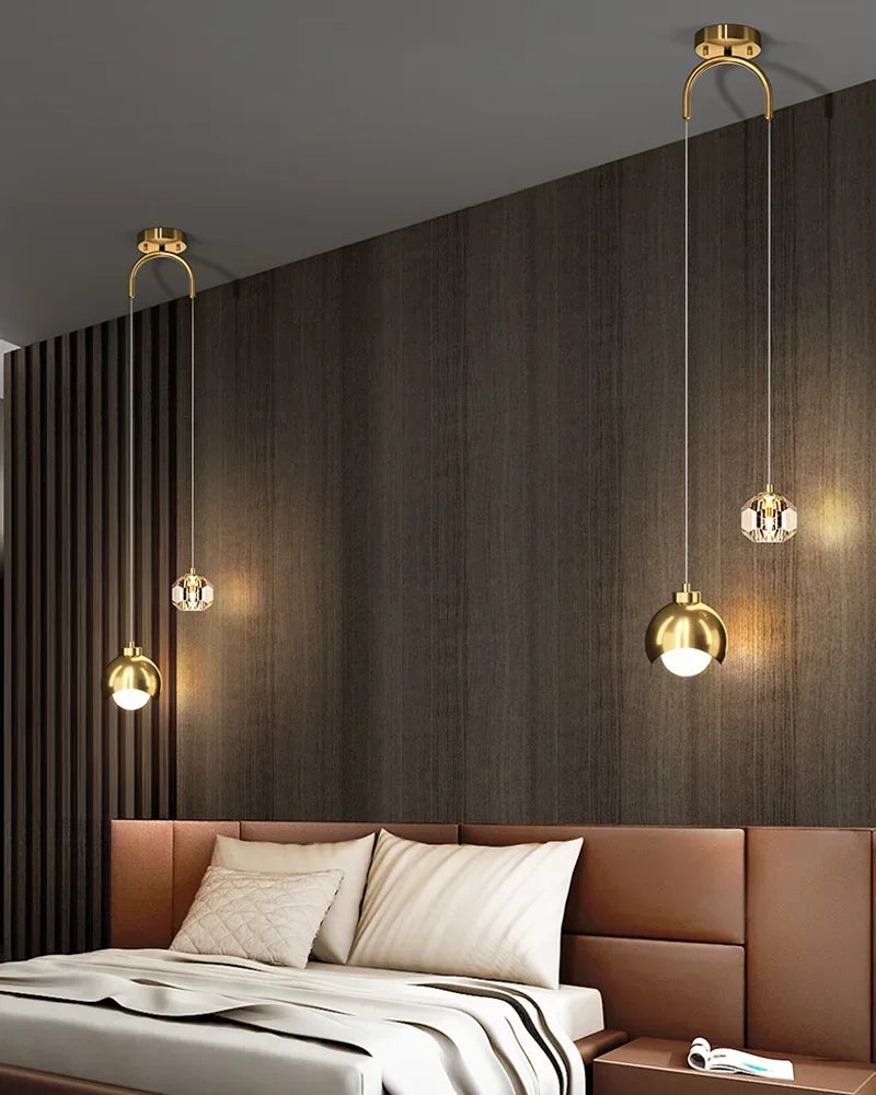 Modern Led Pendant Lights For Bedroom Creative Home Decor Haning Lamp Luxury Dining Room Lighting Gold / Black Crystal Fixtures
