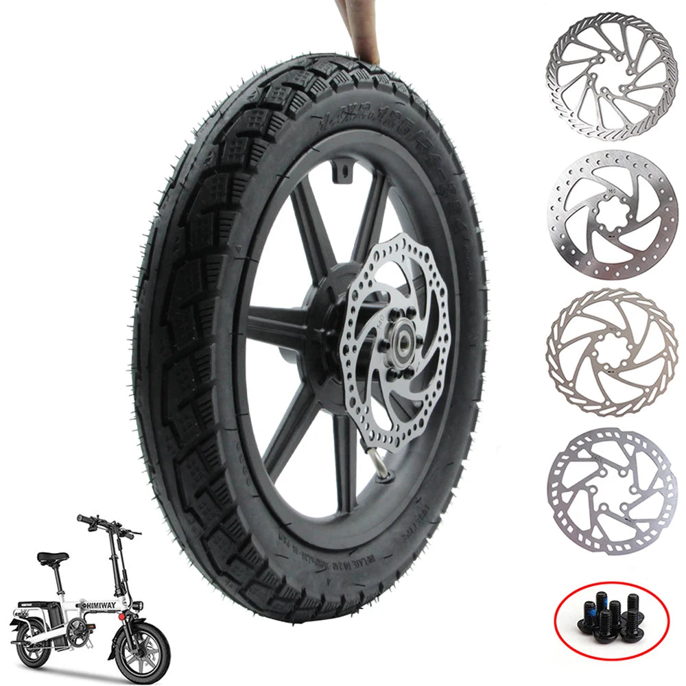Electric Scooter 14 inch Front Wheel 14x2.125/54-254 Tire Inner Tube with Brake Disc For E-bike Folding Bicycles Tricycle Bike