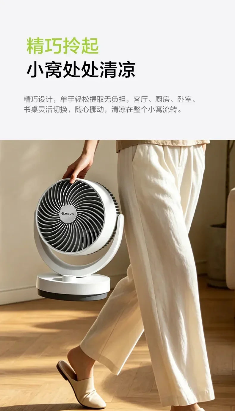 Small Air Circulator Fan, Oscillating Desk Floor Fan with Strong Wind, Low Noise for Bedroom Dorm, Energy-Saving Durable Durable