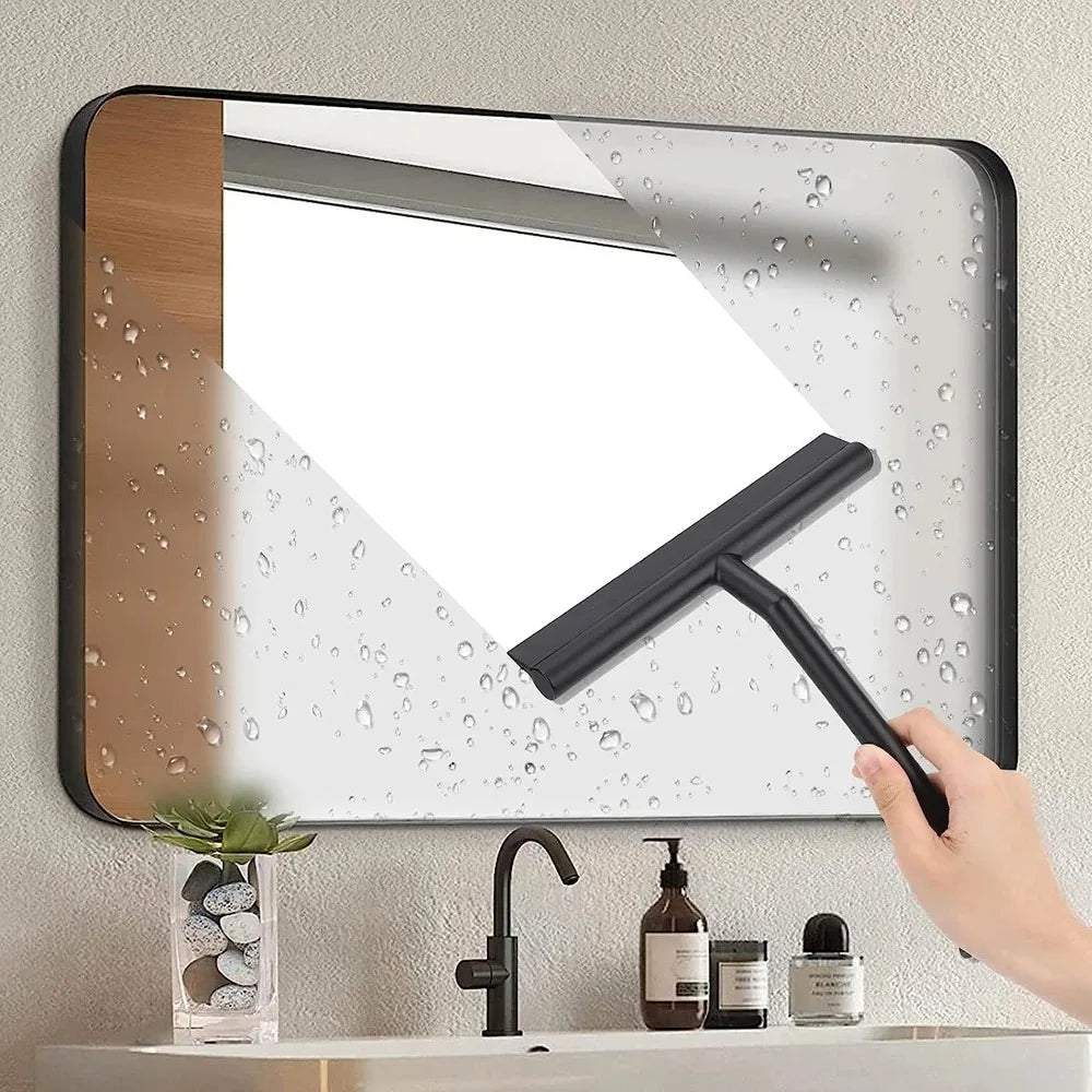 Matte Black Silicone Squeegee Streak Free Cleaning Shower Squeegee for Glass Bathroom Shower Doors Mirrors Tiles Car Windows