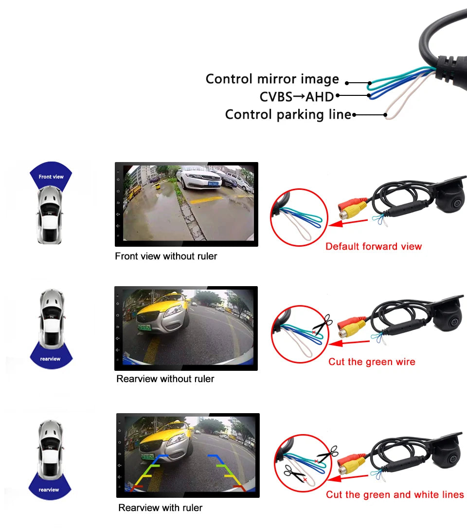 Smartour CCD Vehicle Rear View Camera Car Reverse Black Fisheye Lens Night Vision Waterproof Universal HD Parking Backup Camera