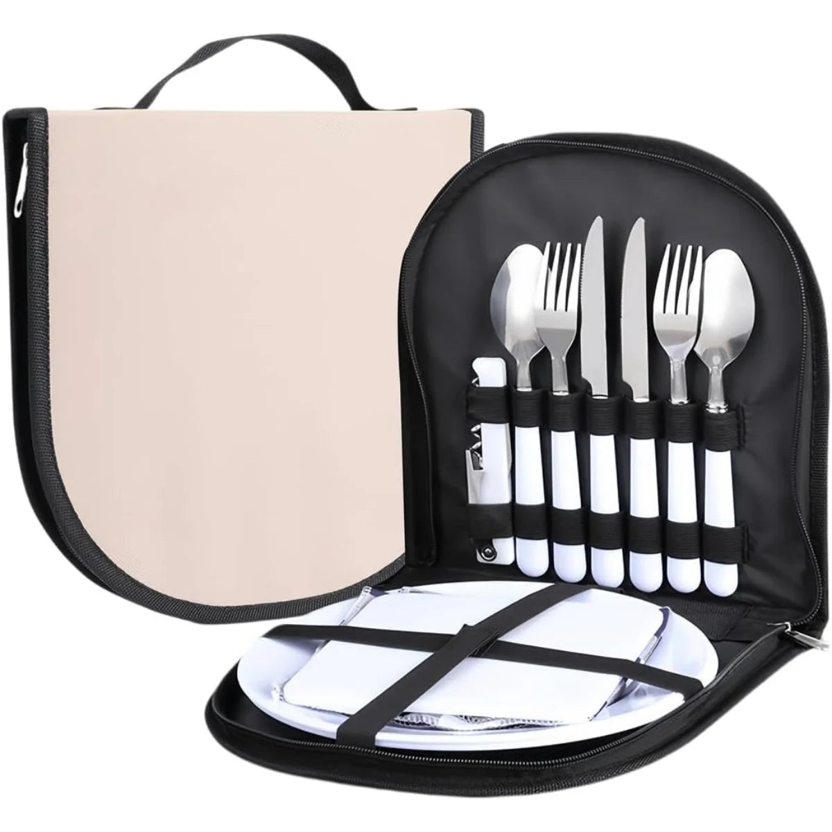 Camping Travel Cooking Utensils Organizer Travel Bag, Kitchen Cutlery Holder Spoon Fork Storage Rack Organizer Utensils