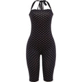 Kliou Sexy Off Shoulder Playsuits Woman Polka Dot Print Bandage Halter Backless Skinny Peach Hip Hot Girls Street Fashion Romper