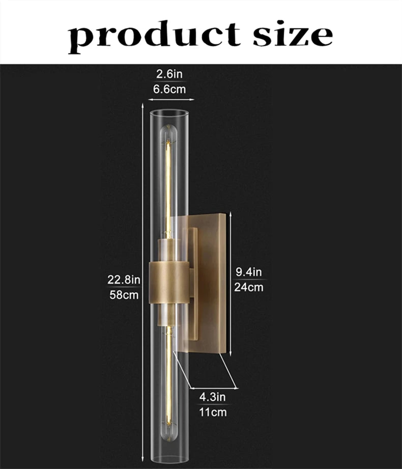Modern Led Double Head Glass Wall Light For Living Room Bedroom Bathroom Loft Wall Lamps Luxury Indoor Room Decor Mirror Sconces