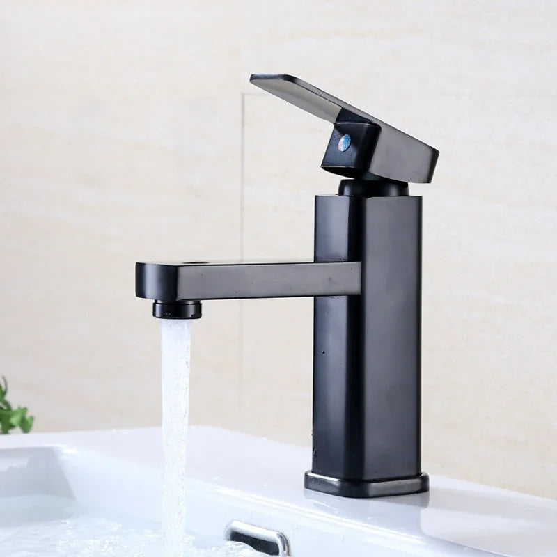 Stainless Steel Basin Faucets Single Hole Bathroom Faucet Single Handle Mixing Tap Toilet Hot and Cold Countertop Mixer Tap