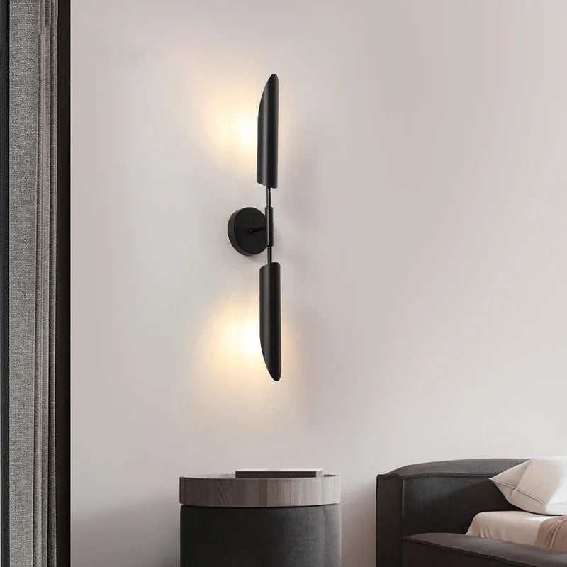 Simple Golden Inclined Tube Porch Living Room Dining  Bedroom Decor Wall Lamp Modern Light Luxury Creative Light Fixtures