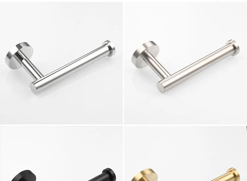 Brushed Gold 304 Stainless Steel Bathroom Paper Towel Holder Wall Mounted Toilet Roll Holder Toilet Paper Holder Tissue Box