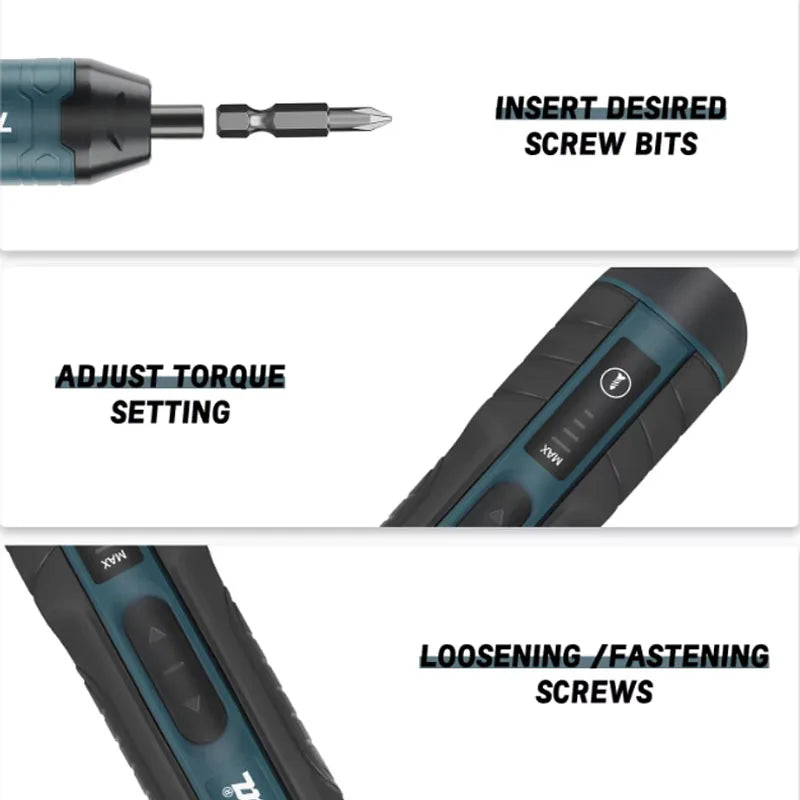 Makita Cordless Electric Screwdriver 1300mAh Rechargeable Torque Adjustable Power Drill Multi-Function Repair Disassembly Tool