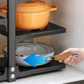 KYCOR-Adjustable Pot Organizer Rack - Space-Saving, Rustproof Storage For Pans, Pots & Lids - Under Cabinet Kitchen Solution