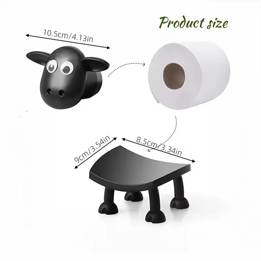 Toilet Paper Holders - Bathroom Roll Up Holder and Accessories-Independent Toilet Paper Holder - Black Sheep Design