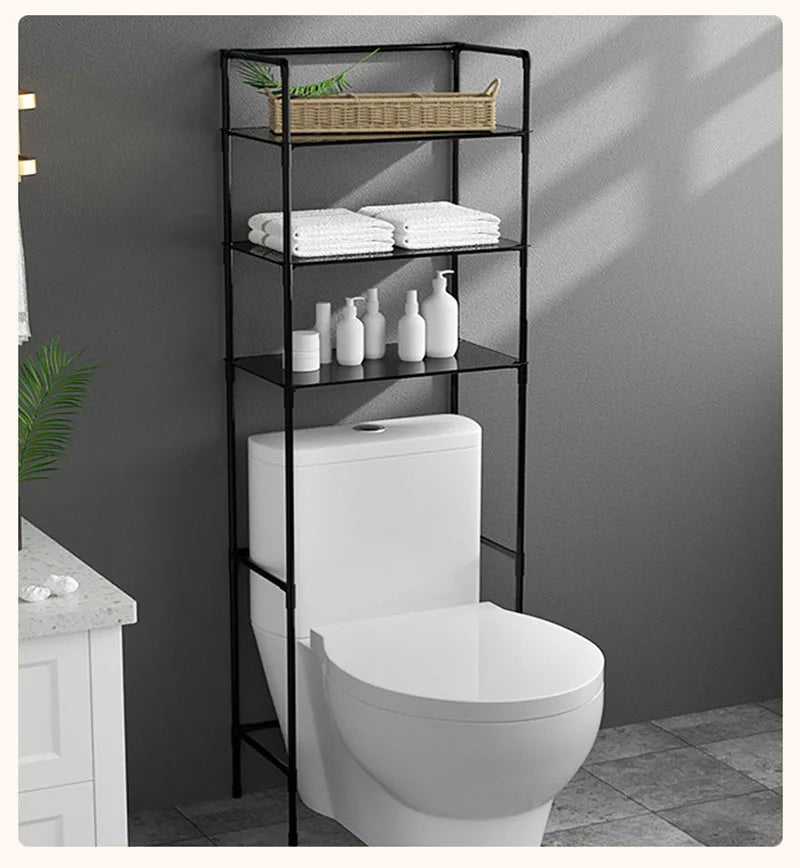 Over The Toilet Storage Rack Multilayer Floor-mounted Bathroom Shelf Large Capacity Toilet Storage Cabinet Space Saver Organizer