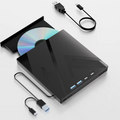 7-in-1 Portable CD/DVD Drive External Optical Drive for Laptop PC CD/DVD RW Player Burner with USB3.0 Type-C SD TF Card Slots