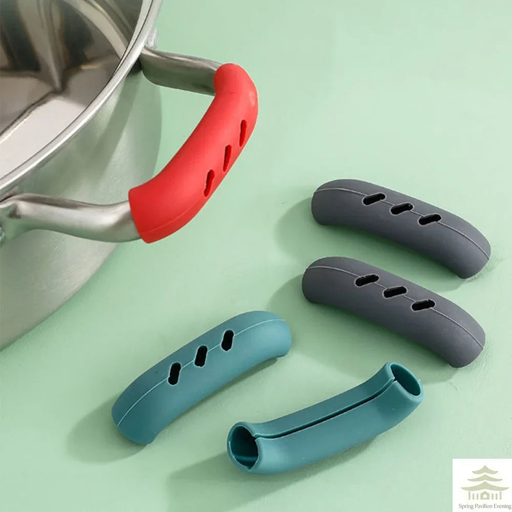 2Pcs Silicone Pan Handle Cover Heat Insulation Assist Handle Holder Grip Sleeve Kitchen Gadgets