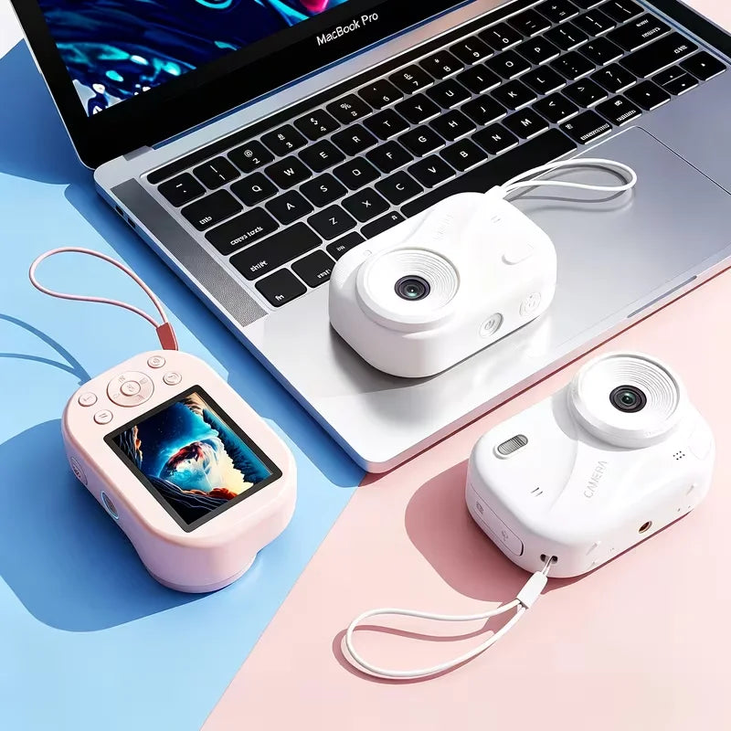 Digital Camera | Compact HD camera, 1080p photos and videos, pocket-sized travel camera, available in pink or white