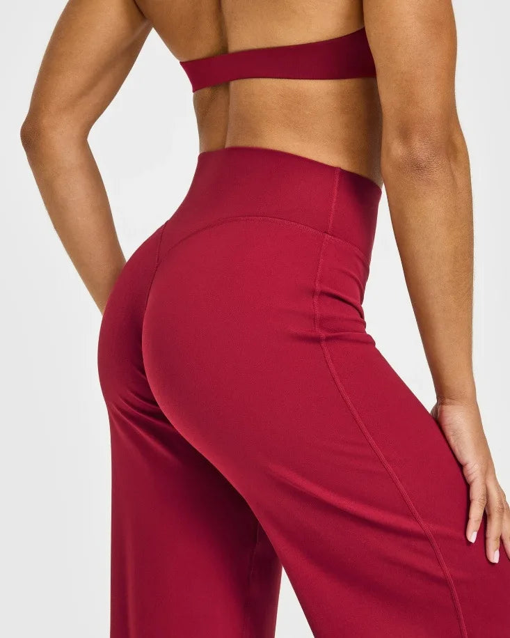 Sport Trousers Straight-Leg Pants Ultra Soft Butter Fabric Women's Mid-Waist Yoga Pants GYM Naked Feel Pilates Running