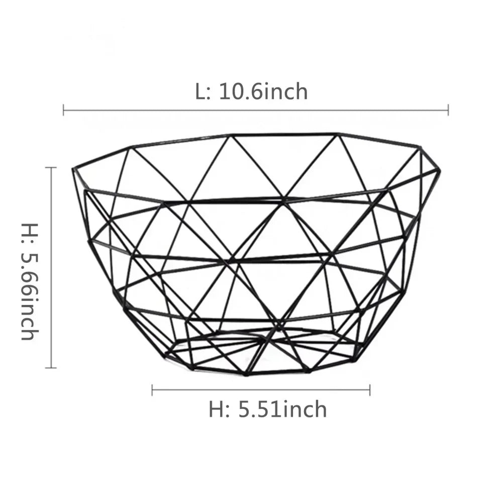 Metal Fruit Basket Simple Fruit Basin Multi-Size Iron Snack Bread Vegetable Storage Bowls Kitchen Eggs Dessert Holder Organizer