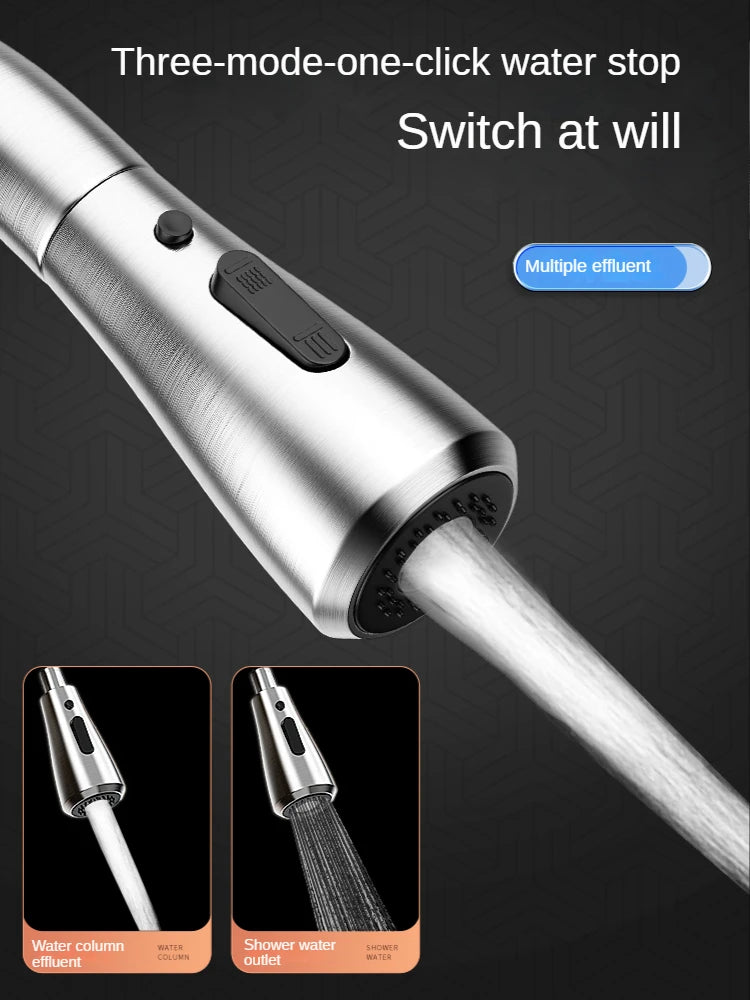 Pull kitchen faucet cold and hot water dual purpose splash proof faucet fast heating household wash basin faucet