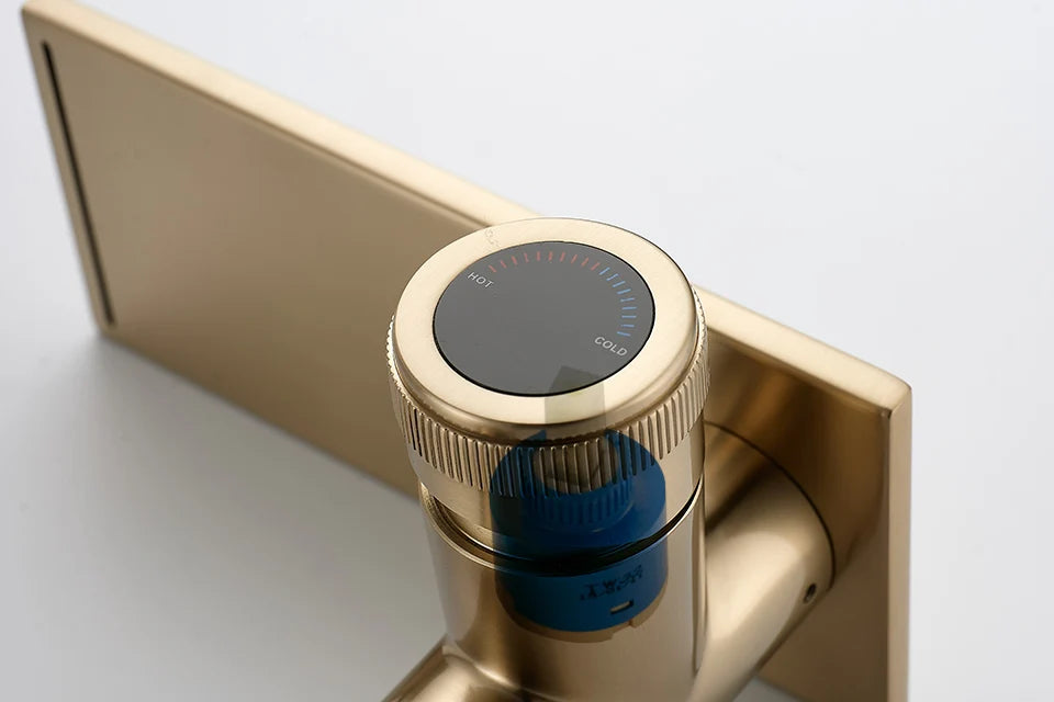 Bathroom Waterfall Basin Sink Faucet Black Faucets Brass Bath Faucet Hot&Cold Water Mixer Vanity Tap Deck Mounted Washbasin Tap