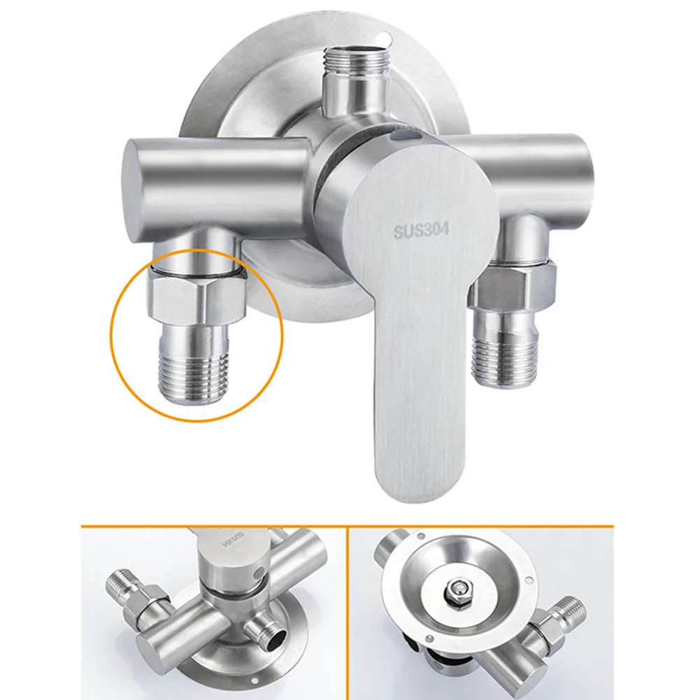 Stainless Steel Shower Faucet Hot And Cold Water Mixer Wall Mounted Metal Handle Water Mixer Valve Faucet Shower Tap