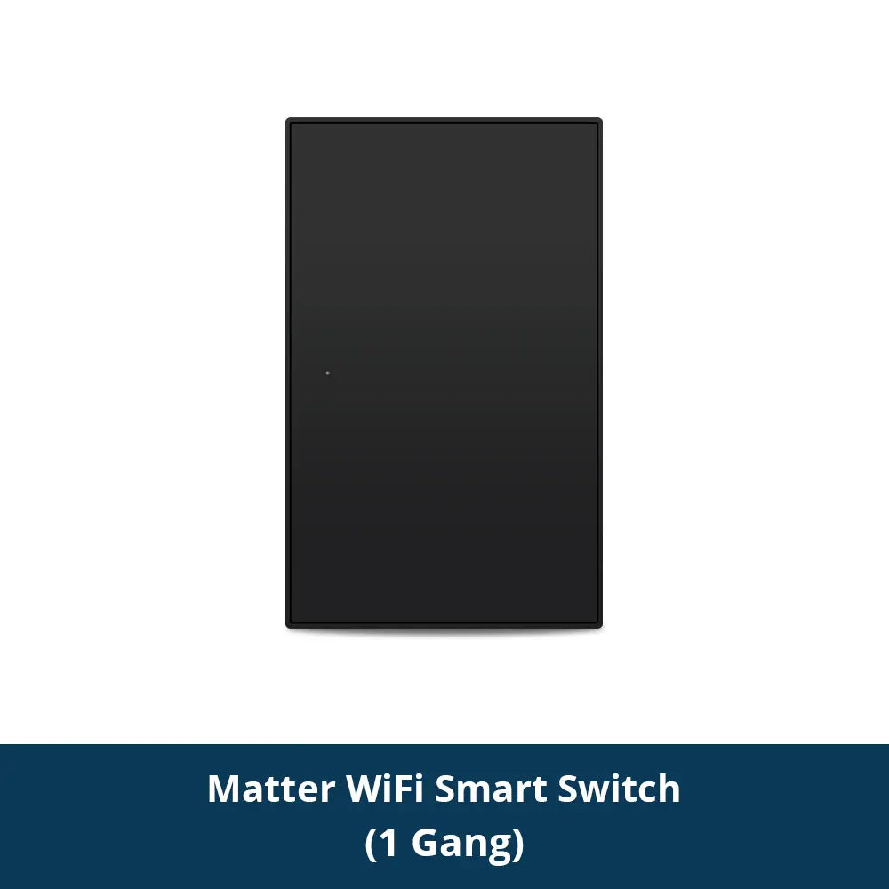 Matter Over WiFi US Smart Wall Light Switch 1 2 3 4 6 Gangs with Black Button Neutral Required Homekit SmartThings App Control
