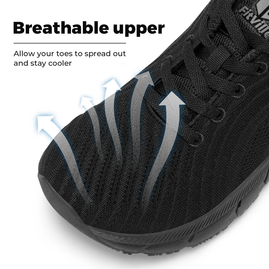FitVille Wide Toe Box Shoes for Men Cushioned Well Extra Wide Width Shoes Non Slip Wide Lightweight Breathable Running Shoes