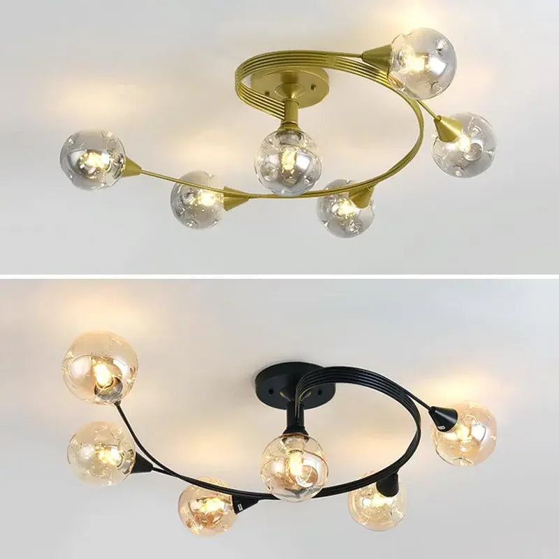 2025 Modern Led Ceiling Chandelier Nordic Glass Lamp Bedroom Kitchen Living Room Dining Room Decoration Home Ceiling Light Fixtu