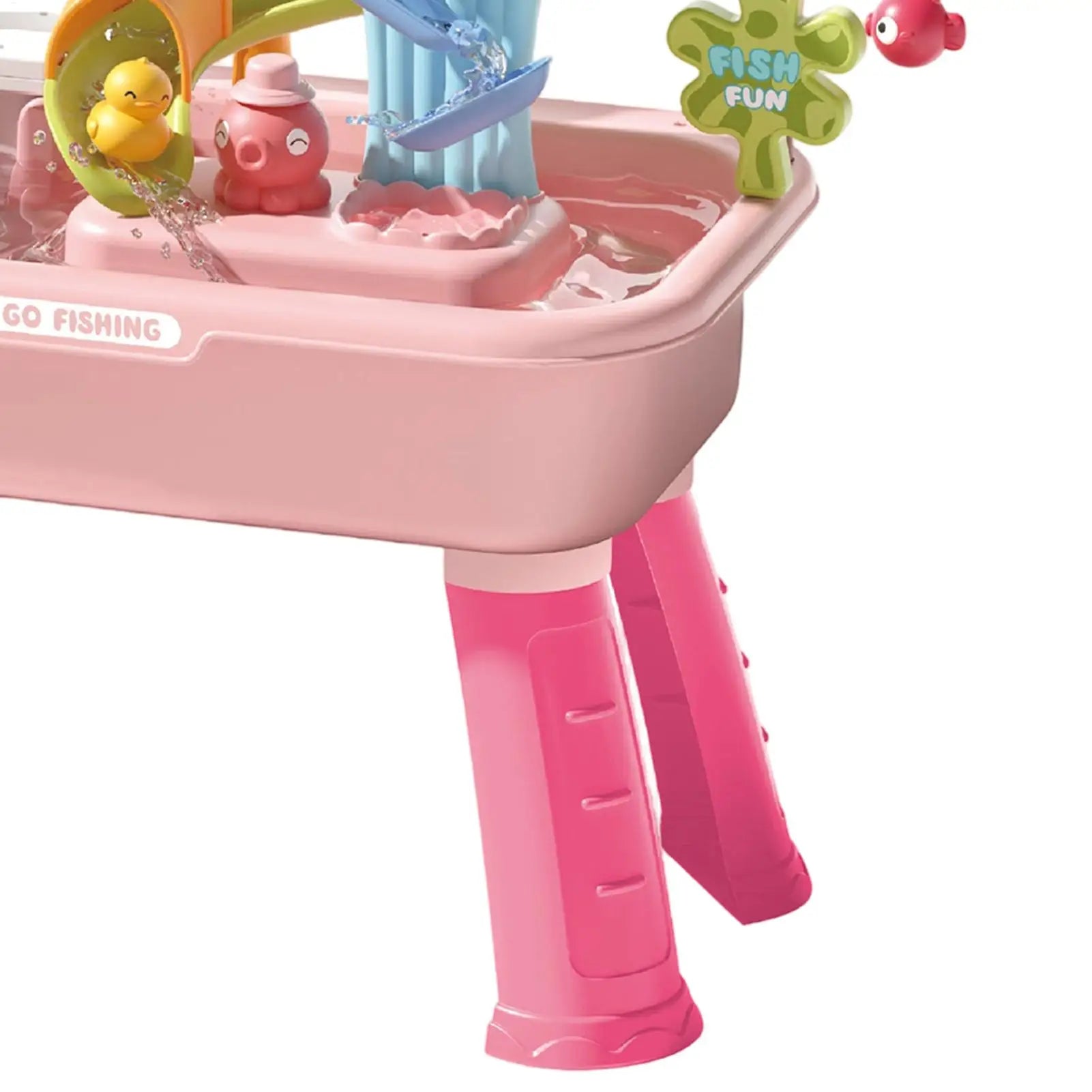 Kitchen Water table Sets with Pump,Tableware & Fishing Game for Kids,Children's Play Sink with Running Water & Electric Faucet