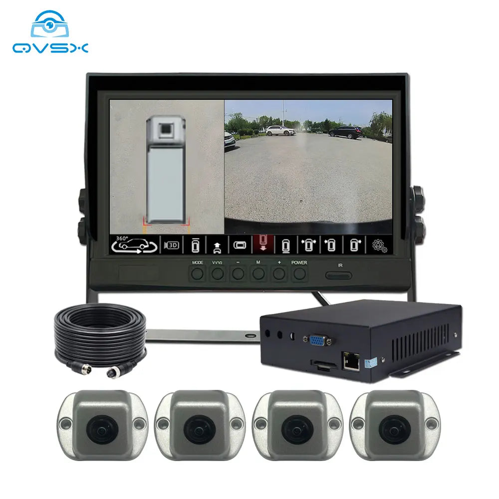 Hd 4ch Cameras 3d 360 Degree Surround Bird View Panorama Vehicle With Bsd Truck Bus Car Camera Ai System for Truck Rv Bus Camper