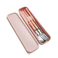 Kitchen Accessories Reusable With Box Tableware Portable Stainless Steel Spoon Fork Chopsticks Set Dinnerware Cutlery Set