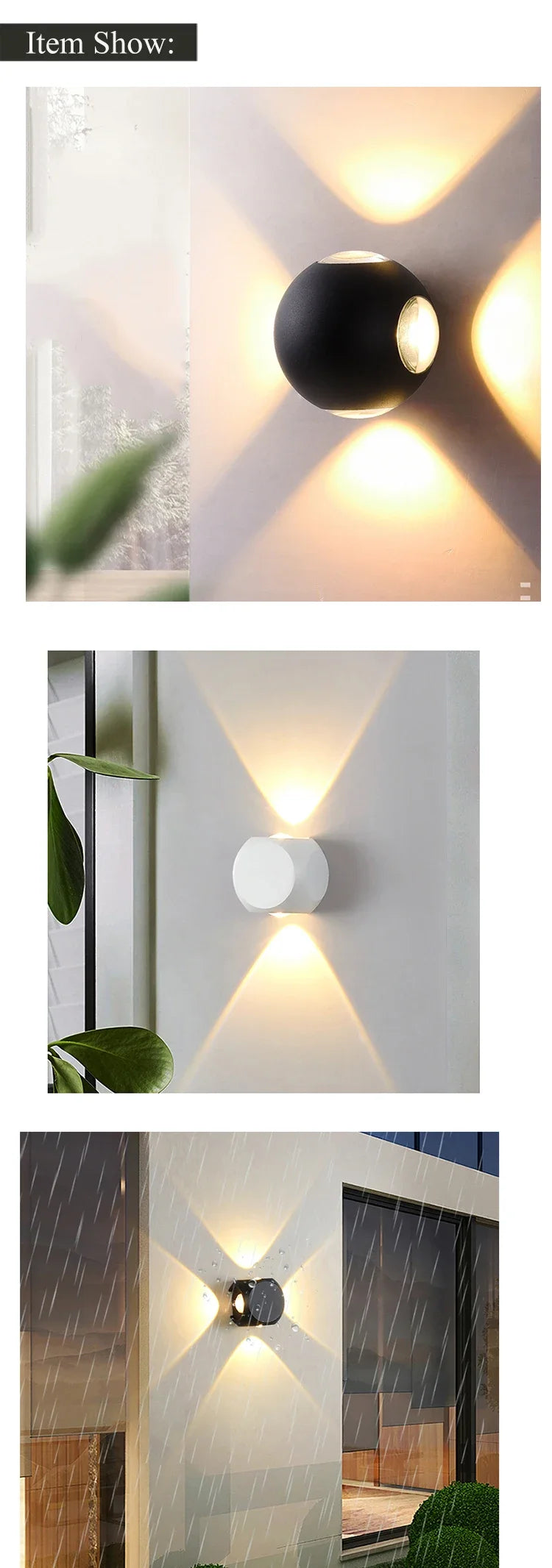 Modern Up Down Black White Wall Lights for Home Hotel Office Luxury Creative Aisle Corridor Porch Sconce