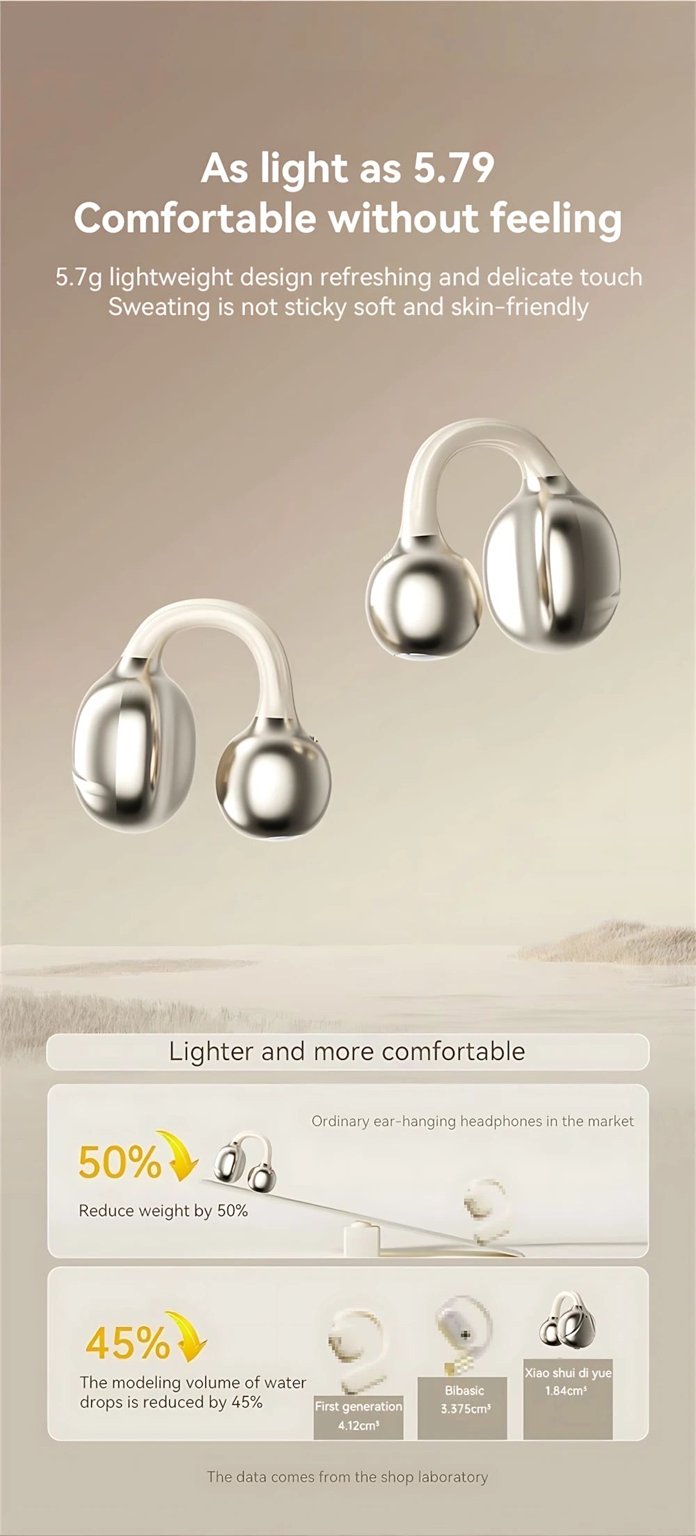 OWS Wireless Headphones Fone Bluetooth Headset With Mic Handsfree Noise Canceling Earphones Clip Ear Music Sports Gaming Earplug