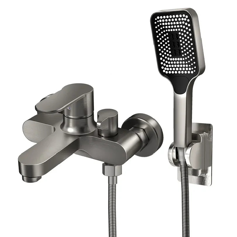 Thermostatic Shower Mixer Valve 3-Way Diverter Universal Wall Mounted Bathroom Bath Shower Faucet Set Zinc Alloy Anti-Scald Temp