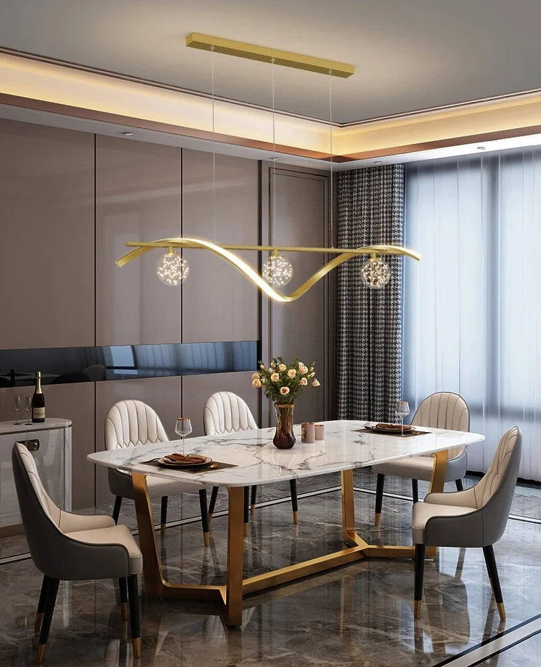 Modern Minimalist Led Pendant Lamps Dimming for Coffee Table Dining Room Kitchen Island Ceiling Chandelier Home Lighting Fixture