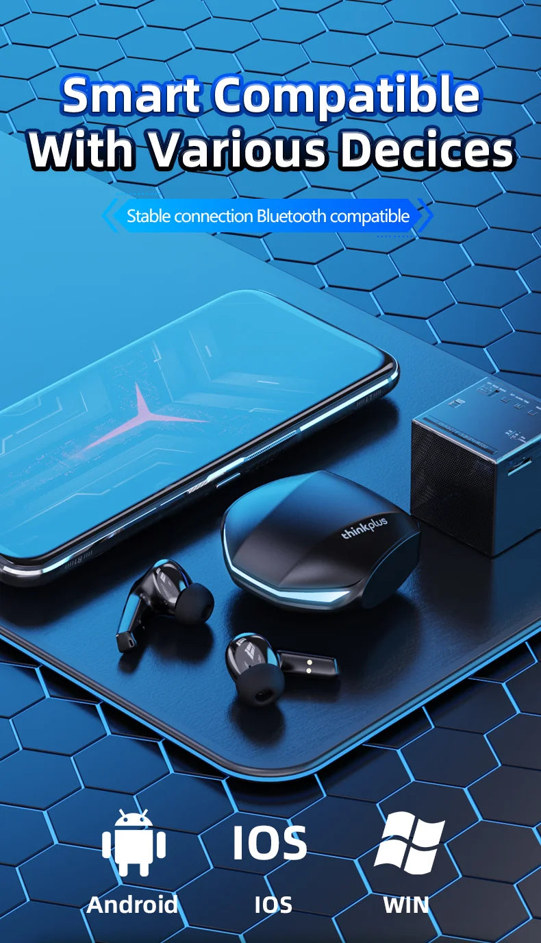 Choice Lenovo GM2 Pro TWS Wireless Bluetooth Headset Touch Control Mic Earbuds Headphones Noise Cancelling Air Pro Earphones
