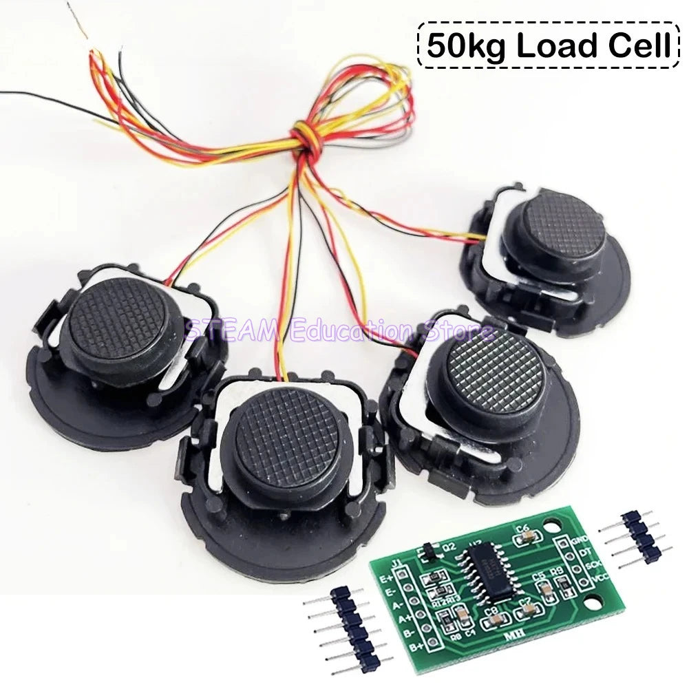 50kg Load Cell 50kg Weighing Sensor Half-bridge Strain Gauge with HX711 AD + Mounting Bracket Human Weight Sensor for Arduino