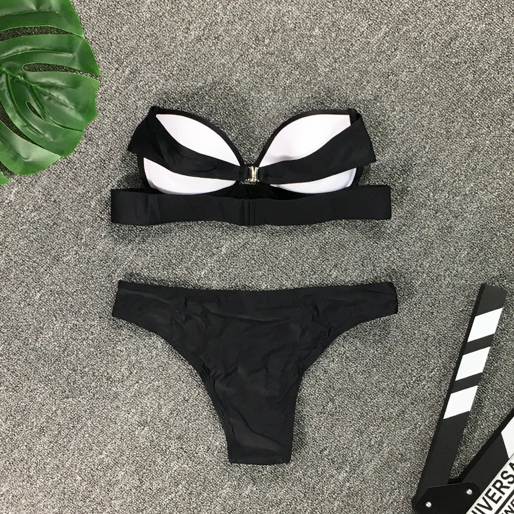 Bikini Swimwear Women 2024 New Bikini Bra Black Pack Swimsuit Women's Swimsuit Bikini